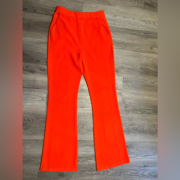 Michael Costello Revolve Red Wide Leg Flare Pants Valentines Size M. P64 - Picture 1 of 6